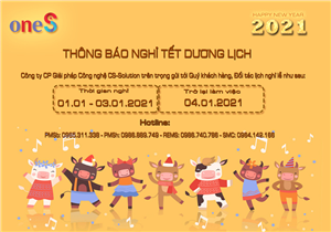 CS-Solution thông báo lịch nghỉ tết dương năm 2021